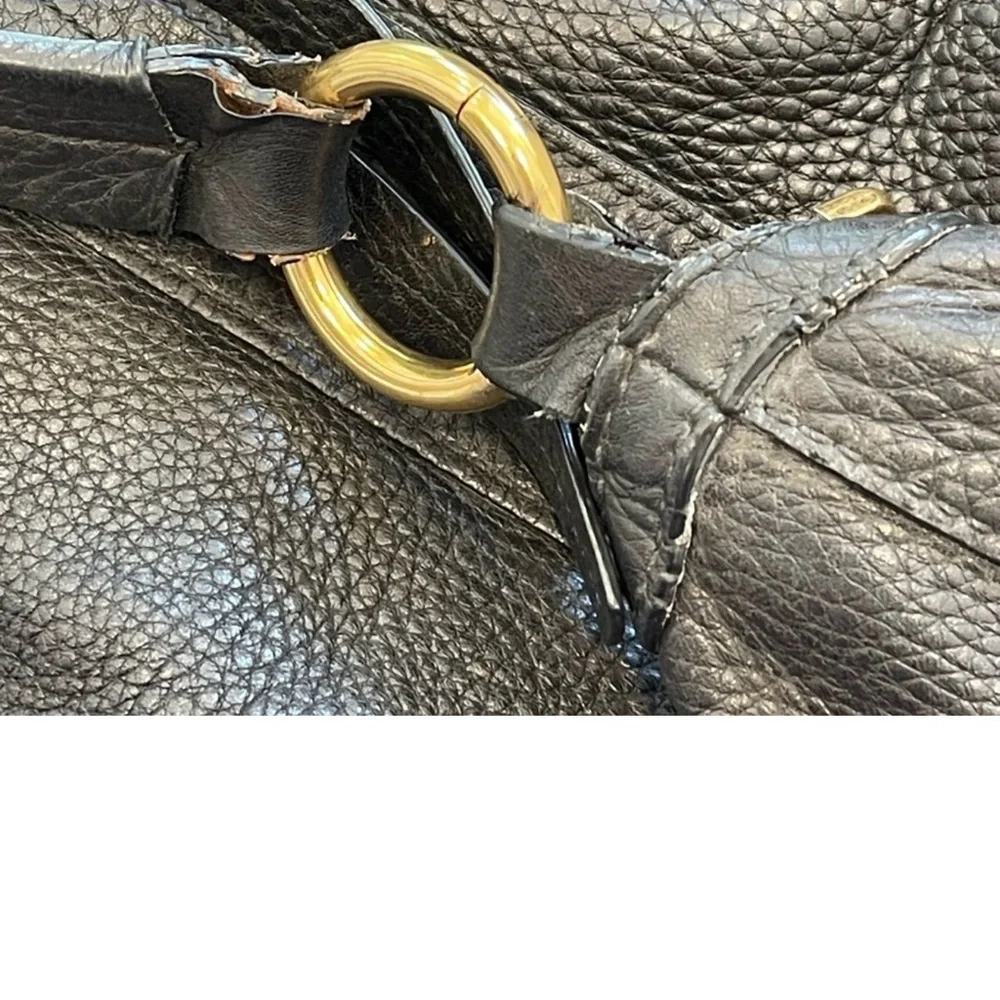 Gucci Black Leather Hobo Bag with Gold Hardware